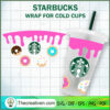Pink Donut Starbucks Cold Cup SVG Cut File for Cricut & Silhouette