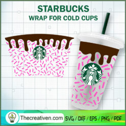 Donut Cake Starbucks Cold Cup SVG Cut File for Cricut & Silhouette