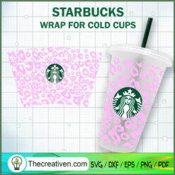 Pink Leopard Print Starbucks SVG Cut File for Cricut