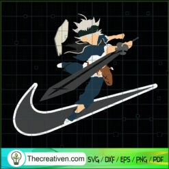 Nike x Asta SVG, Black Clover SVG, Nike Logo SVG