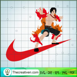 Nike x Portgas D. Ace SVG, Nike Logo SVG, One Piece SVG