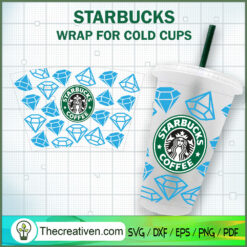 Diamond Coffee Starbucks Cold Cup SVG Cut File for Cricut & Silhouette