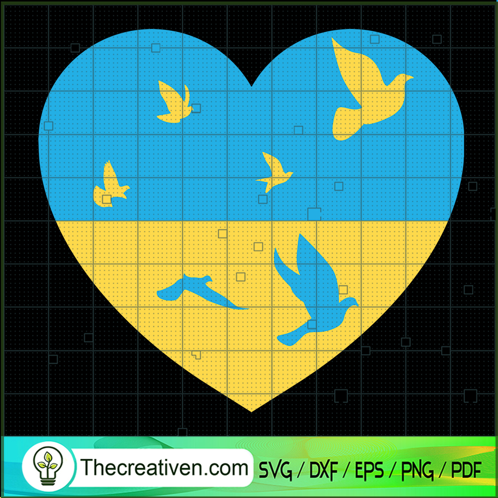 Heart Flag Ukraine SVG, Ukraine Dove SVG, Peace SVG 1 Heart Flag Ukraine SVG, Ukraine Dove SVG, Peace SVG