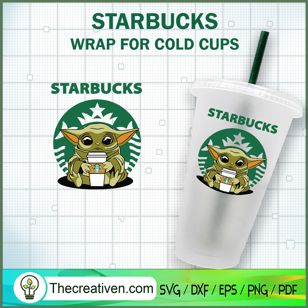 Baby Yoda Starbucks Cold Cup SVG Cut File for Cricut & Silhouette 1 Baby Yoda Starbucks Cold Cup SVG Cut File for Cricut & Silhouette