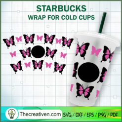 Butterfly Layered Starbucks  SVG Cut File for Cricut