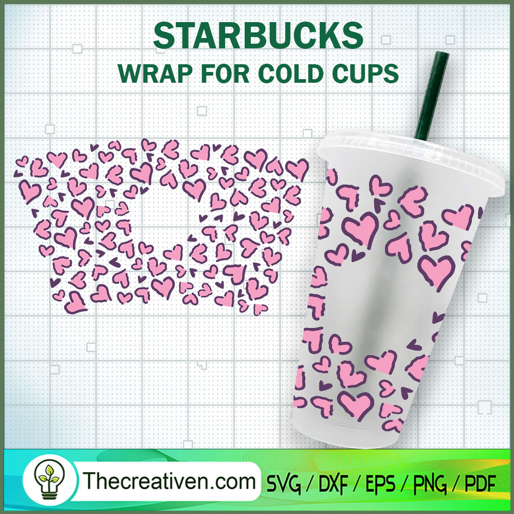 Pink Leopard Heart Starbucks SVG Cut File for Cricut 1 Pink Leopard Heart Starbucks SVG Cut File for Cricut