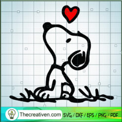 Snoopy With Heart SVG, Snoopy Dog SVG, Cartoon SVG