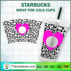 Heart Logo Leopard Starbucks SVG Cut File for Cricut