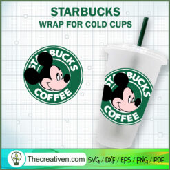 Disney Mickey Coffee Starbucks Cold Cu SVG Cut File fo Design 86342