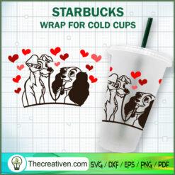 Lady And The Tramp Starbucks SVG Cut File for Cricut