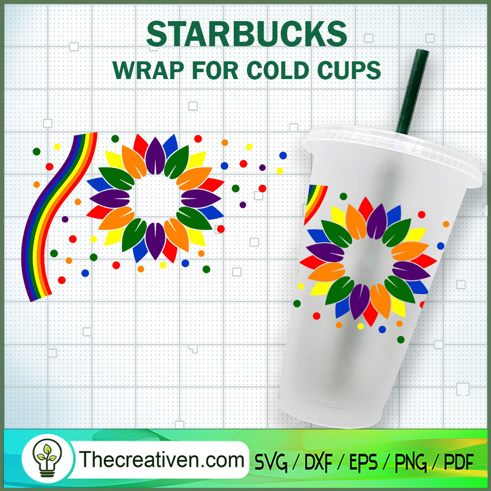 Pride Sunflower Starbucks Co SVG Cut File for Cricut 1 Pride Sunflower Starbucks Co SVG Cut File for Cricut