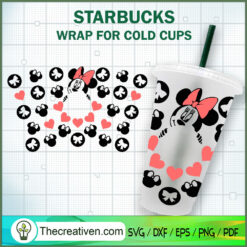 Minnie With Heart Starbucks  SVG Cut File for Cricut