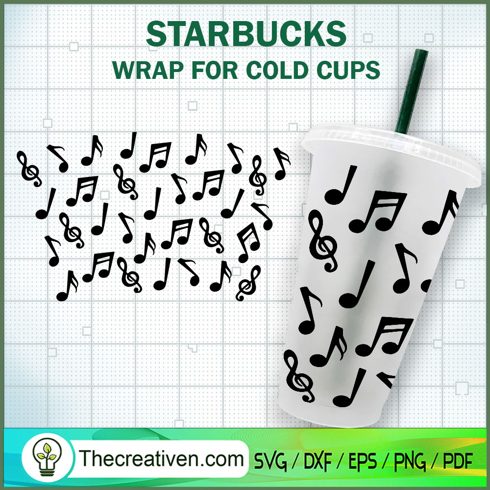 Musical Notes Starbucks Cold Cup SVG Cut File for Cricut & Silhouette 1 Musical Notes Starbucks Cold Cup SVG Cut File for Cricut & Silhouette