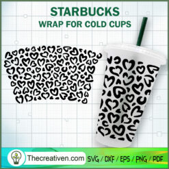 No Hole Heart Leopard Starbu SVG Cut File for Cricut