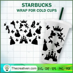 Disney Princess Starbucks Co SVG Cut File for Cricut