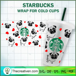 Pug Dog Starbucks Cold Cup SVG Cut File for Cricut & Silhouette
