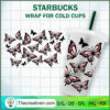 Pink Butterfly Starbucks Cold Cup SVG Cut File for Cri Design 85911
