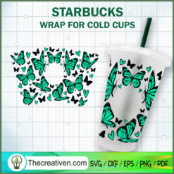 Green Butterfly Starbucks Co SVG Cut File for Cricut