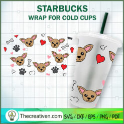 Chihuahua Dog Seamless Starb SVG Cut File for Cricut