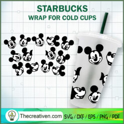 Mickey Face Starbucks Cold Cup SVG Cut File for Cricut & Silhouette