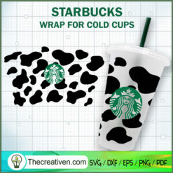 Cow Print Starbucks Cold Cup SVG Cut File for Cricut & Design 86082