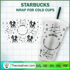Gemini Astrology Starbucks C SVG Cut File for Cricut