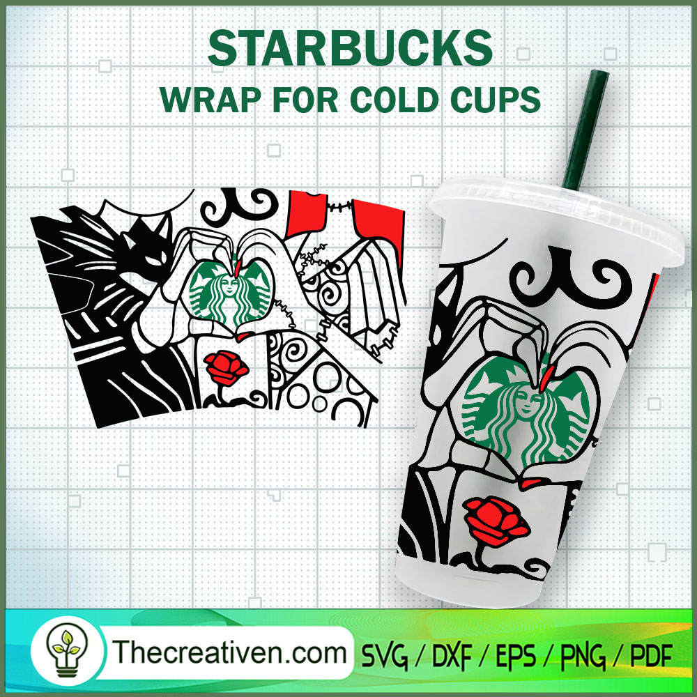 Jack and Sally Starbucks Cold Cup SVG Cut File for Cricut & Silhouette 1 Jack and Sally Starbucks Cold Cup SVG Cut File for Cricut & Silhouette