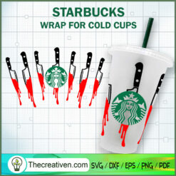 Knife Blood Dripping Starbuc SVG Cut File for Cricut