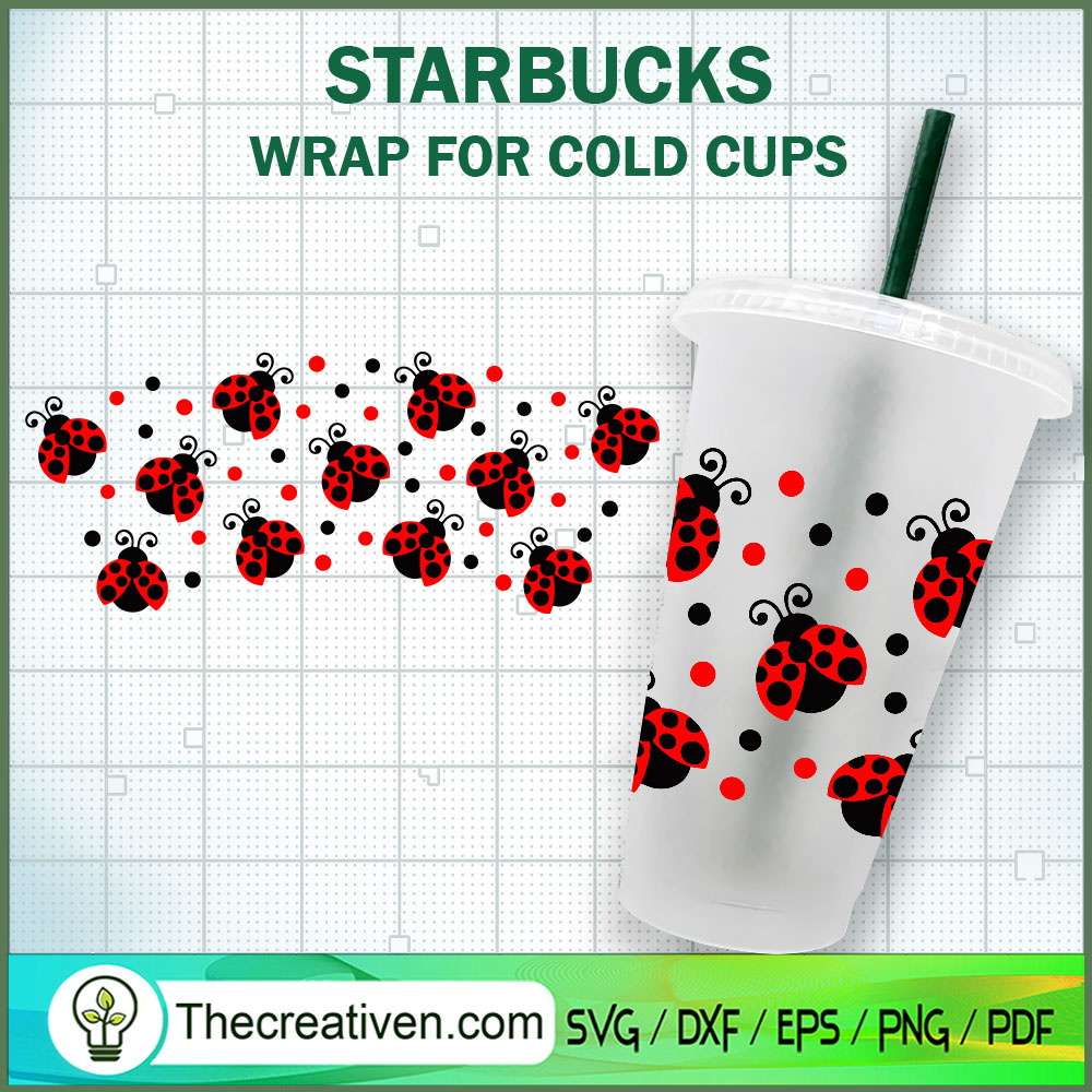 Ladybug Starbucks Cold Cup SVG Cut File for Cricut & Silhouette 1 Ladybug Starbucks Cold Cup SVG Cut File for Cricut & Silhouette