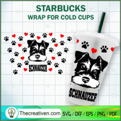 Schnauzer Dog Starbucks Cold Cup SVG Cut File for Cricut & Silhouette