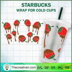 Strawberry Chocolate Starbuc SVG Cut File for Cricut
