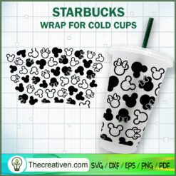 Seamless Mouse Starbucks Cold Cup SVG Cut File for Cricut & Silhouette
