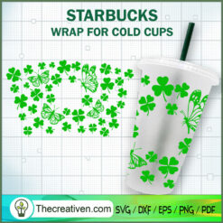 Shamrocks & Butterflies Patt SVG Cut File for Cricut