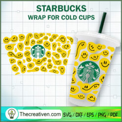 Smiley Face Starbucks Cold Cup SVG Cut File for Cricut & Silhouette
