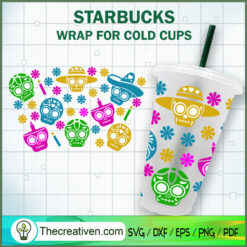 Skull Mardi Gras Starbucks C SVG Cut File for Cricut