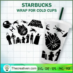 Star Wars Starbucks Cold Cup SVG Cut File for Cricut & Design 86846