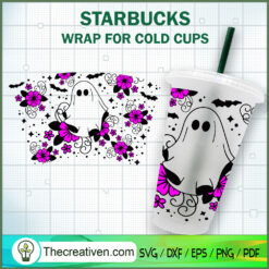 Floral Ghost Starbucks Cold Cup SVG Cut File for Cricut & Silhouette