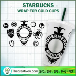 Super Heros Marvel Starbucks SVG Cut File for Cricut