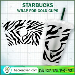 Zebra Print Starbucks Cold Cup SVG Cut File for Cricut Design 87207