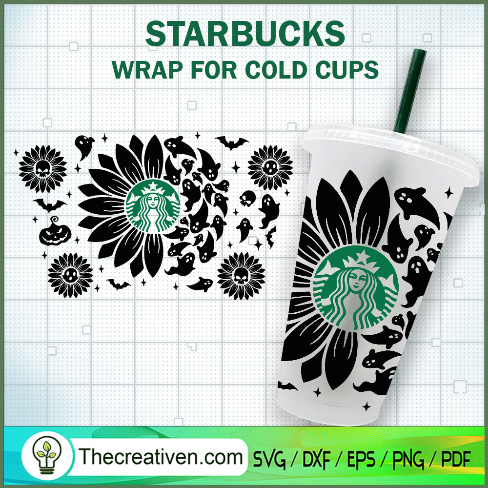 Sunflower Ghost Halloween St SVG Cut File for Cricut 1 Sunflower Ghost Halloween St SVG Cut File for Cricut