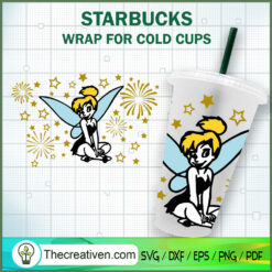 Tinker Bell Starbucks Cold Cup SVG Cut File for Cricut & Silhouette