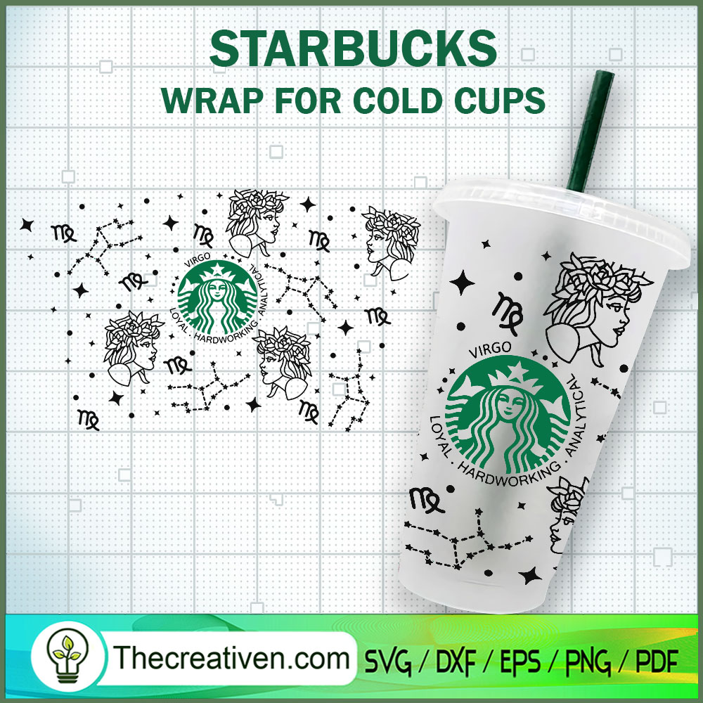 Virgo Seamless Starbucks Cold Cup SVG Cut File for Cricut & Silhouette 1 Virgo Seamless Starbucks Cold Cup SVG Cut File for Cricut & Silhouette