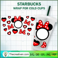 Minnie Valentine Red Bow Sta SVG Cut File for Cricut