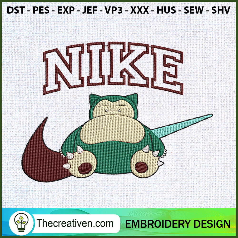 Nike x Snorlax Embroidery Designs Embroidery Design – Digital Download 1 Nike x Snorlax Embroidery Designs Embroidery Design – Digital Download
