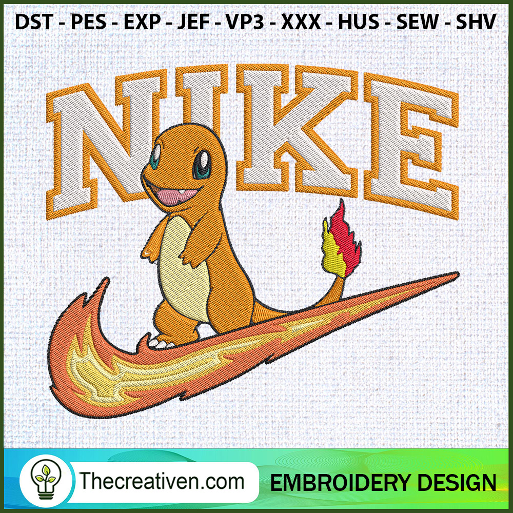 Nike x Charmander Embroidery Embroidery Design 1 Nike x Charmander Embroidery Embroidery Design