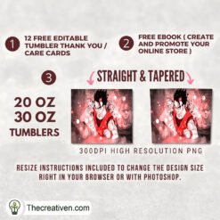 Goku Dragon Ball Z Full Tumbler Wrap Tumbler Wrap – Digital Download - Image 2