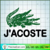 J'Acoste SVG, Funny Lacoste Logo SVG, Funny Crocodile SVG