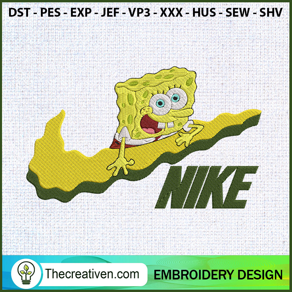 Nike SpongeBob SquarePants E Embroidery Design 1 Nike SpongeBob SquarePants E Embroidery Design