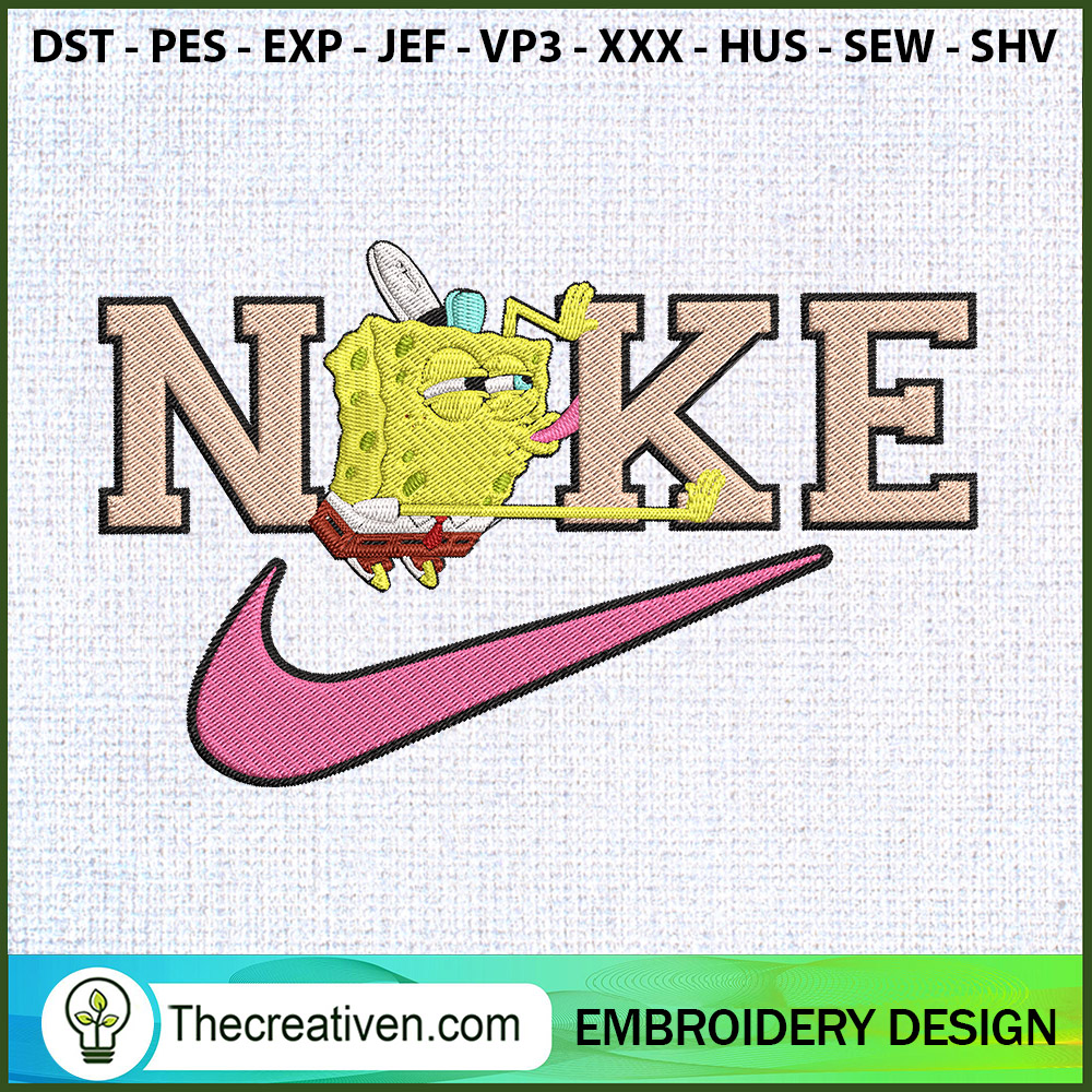 Nike SpongeBob SquarePants L Embroidery Design Design 88002 1 Nike SpongeBob SquarePants L Embroidery Design Design 88002