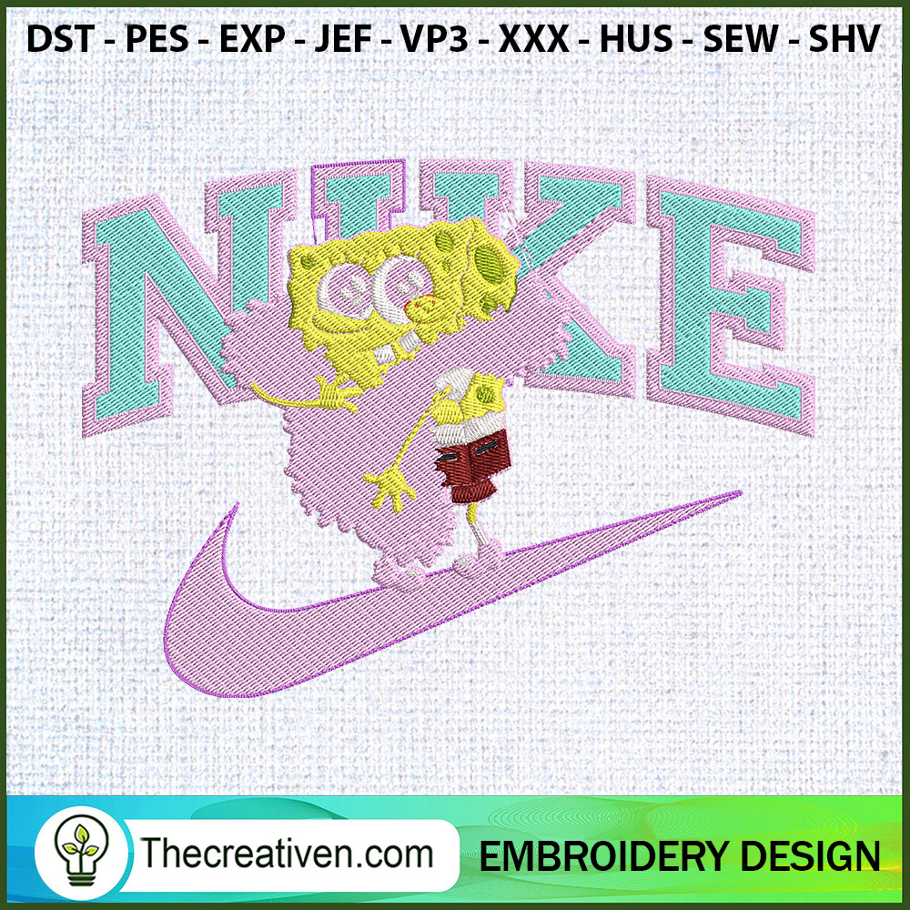 Nike SpongeBob SquarePants L Embroidery Design Design 88003 1 Nike SpongeBob SquarePants L Embroidery Design Design 88003